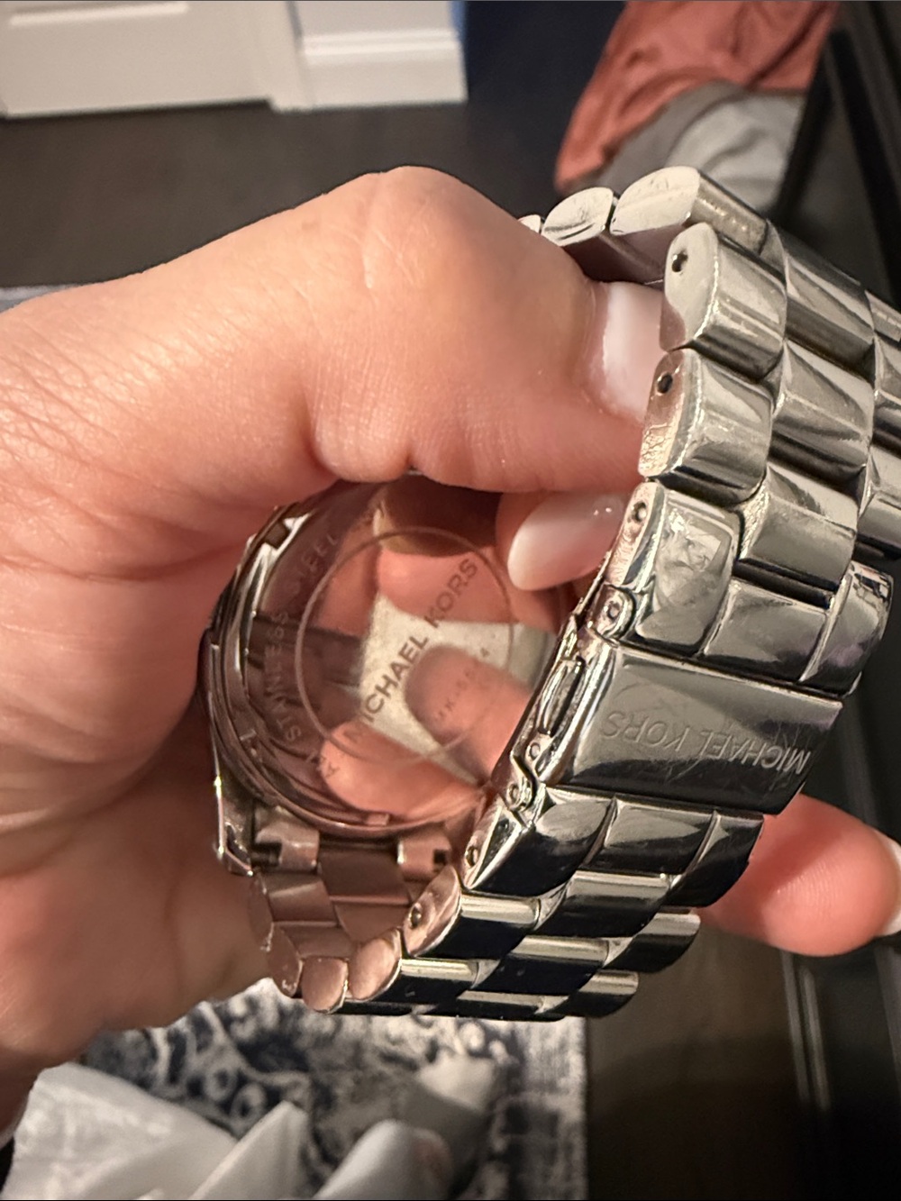 Michael Kors Men's Silver Crystal MK Logo Bracelet Watch - Picture 2 of 2